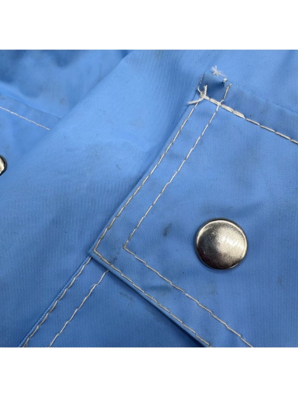 Vintage Girls Reversible Hooded Raincoat Jacket White Heart Blue 80s Size Large - Picture 12 of 13